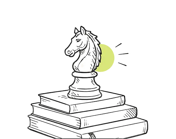 Ilustración de pieza de ajedrez: Growth Strategy y planificación estratégica.